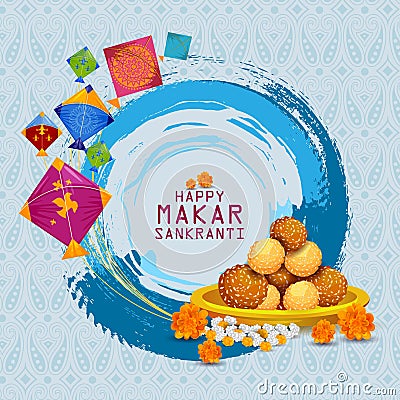 Happy Makar Sankranti background Vector Illustration