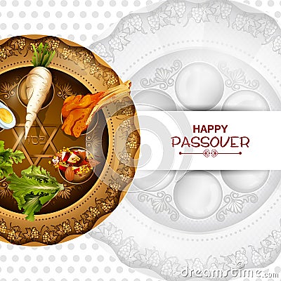 Jewish holiday of Passover Pesach Seder Vector Illustration