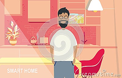 Easy to live with modern life internet of things, copy space Vector Illustration