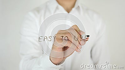 Easy to Use, Written on Glass Stock Photo