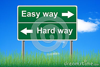 Easy way, hard way. Stock Photo