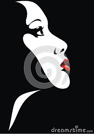 Easy woman head illustration (fashion picture) Vector Illustration