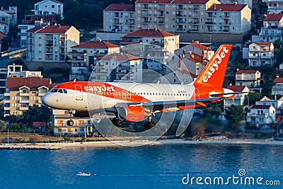 EasyJet Airbus A319 airplane at Split Airport in Croatia Editorial Stock Photo