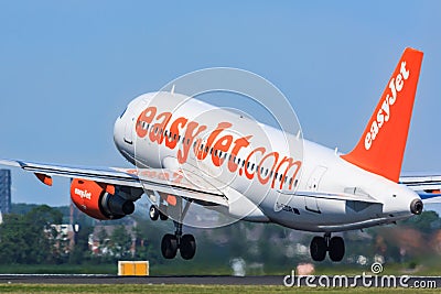 Easyjet Airbus A319 take-off Editorial Stock Photo