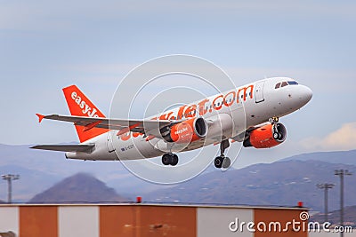 Easyjet Airbus A319 take-off Editorial Stock Photo