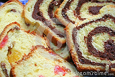 Cozonac is a traditional Romanian cake. Stock Photo