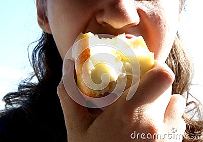 Eat apple..(1) Stock Photo