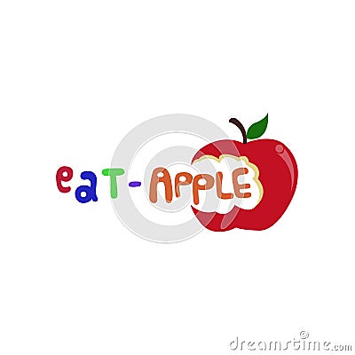 Eat Apple Logo Stock Photo