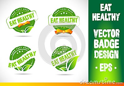 Eat healthy Badge Vector Vector Illustration
