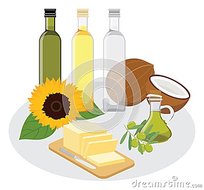 Eat healthy, good fats Vector Illustration