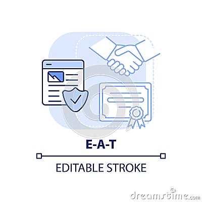 EAT light blue concept icon Vector Illustration