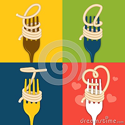 EAT noodles Vector Illustration