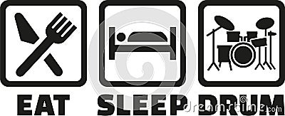 Eat sleep drum Vector Illustration