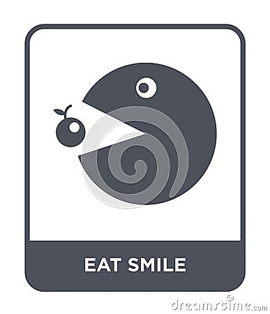 eat smile icon in trendy design style. eat smile icon isolated on white background. eat smile vector icon simple and modern flat Vector Illustration