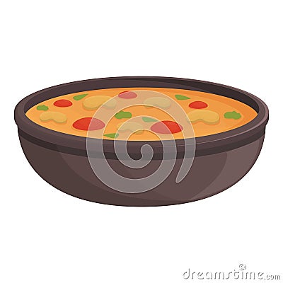 Eat soup icon cartoon vector. Dish food Vector Illustration