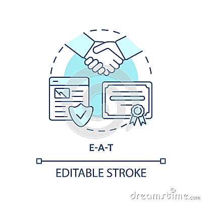 EAT turquoise concept icon Vector Illustration