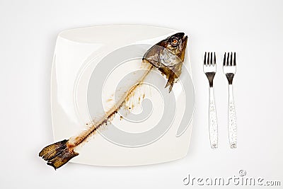 Eaten fish Stock Photo