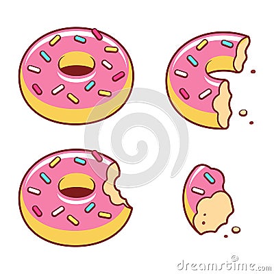 Eating donut illustration Vector Illustration