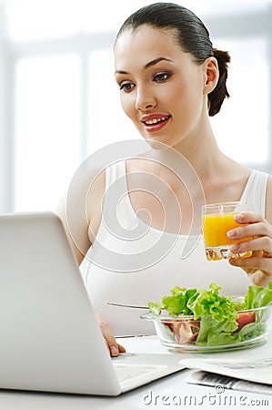 Eating healthy food Stock Photo