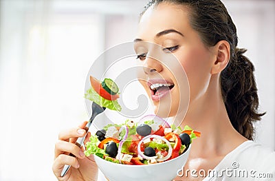 Eating healthy food Stock Photo