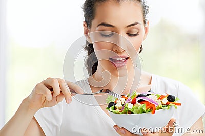 Eating healthy food Stock Photo