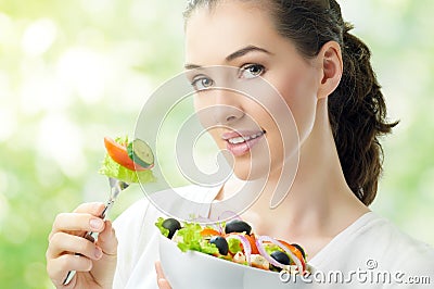 Eating healthy food Stock Photo