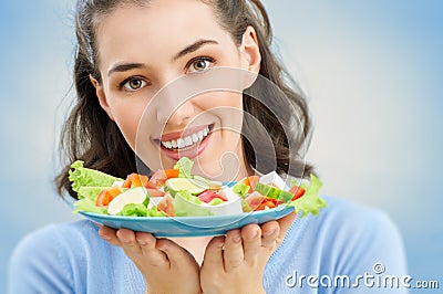 Eating healthy food Stock Photo