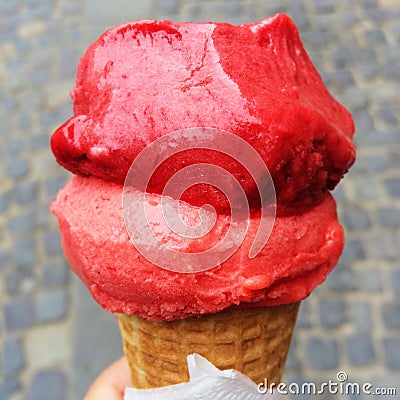 eating ice cream Editorial Stock Photo