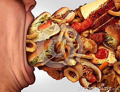 Eating Junk Food Stock Photo