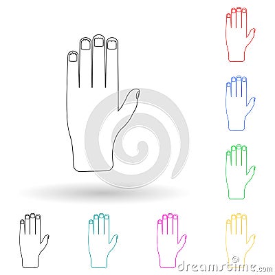 eating nails multi color style icon. Simple glyph, flat of bad habbits icons for ui and ux, website or mobile application Stock Photo