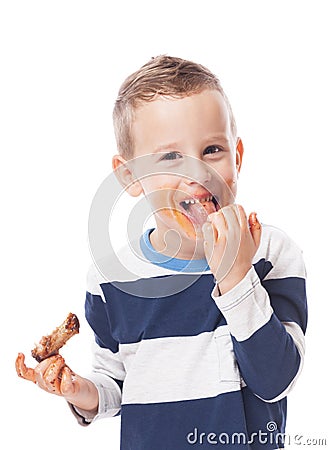 Eating ribs Stock Photo