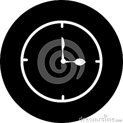 Eating time, clock, watch black circle icon. Concept of UI design elements. Digital countdown app, user interface kit, mobile cl Stock Photo