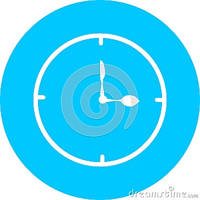 Eating time, clock, watch in blue circle icon. Concept of UI design elements. Digital countdown app, user interface kit, mobile cl Stock Photo