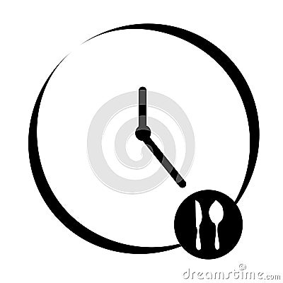 Eating time, clock, watch icon. Concept of UI design elements. Digital countdown app, user interface kit, mobile clock interface. Stock Photo