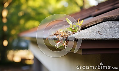 eaves of house in sunny day Stock Photo