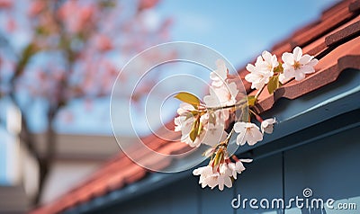 eaves of house in sunny day Stock Photo