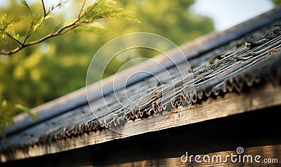 eaves of house in sunny day Stock Photo