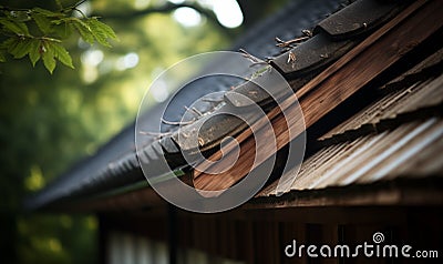 eaves of house in sunny day Stock Photo