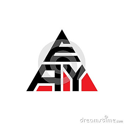 EAY triangle letter logo design with triangle shape. EAY triangle logo design monogram. EAY triangle vector logo template with red Vector Illustration
