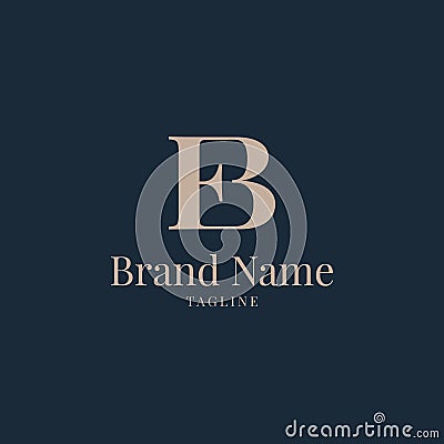 EB logo elegance golden navy luxury design for business Stock Photo