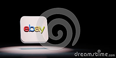 Ebay App Icon Spotlighted on Black Background Editorial Stock Photo