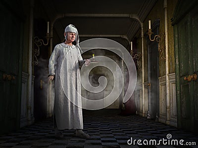 Ebeneezer Scrooge, Christmas Carol, Dream Stock Photo