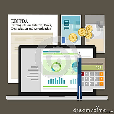 EBITDA Earnings Before Interest, Taxes, Depreciation and Amortization Vector Illustration