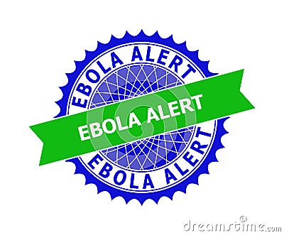 EBOLA ALERT Bicolor Clean Rosette Template for Stamps Stock Photo