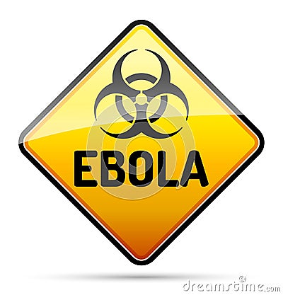 Ebola Biohazard virus danger sign with reflect and shadow on white background. Vector Illustration