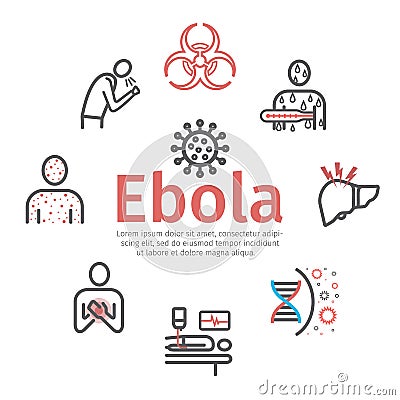 Ebola banner. Virus Disease Infographics. Vector signs for web graphics. Vector Illustration