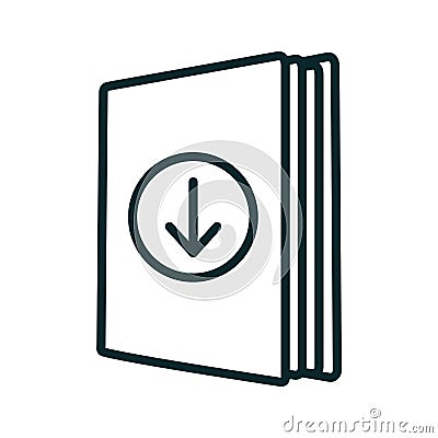 Ebook digital download icon - book and arrow Vector Illustration
