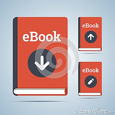 EBook illustration in download, upload and edit Vector Illustration