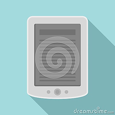 Ebook tablet icon, flat style Vector Illustration
