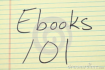 Ebooks 101 On A Yellow Legal Pad Stock Photo